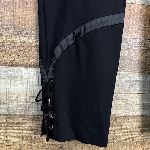 Haute Hippie Tribe Black Ponte Pants Lace Up Ankle Size 2X - Picture 3 of 10